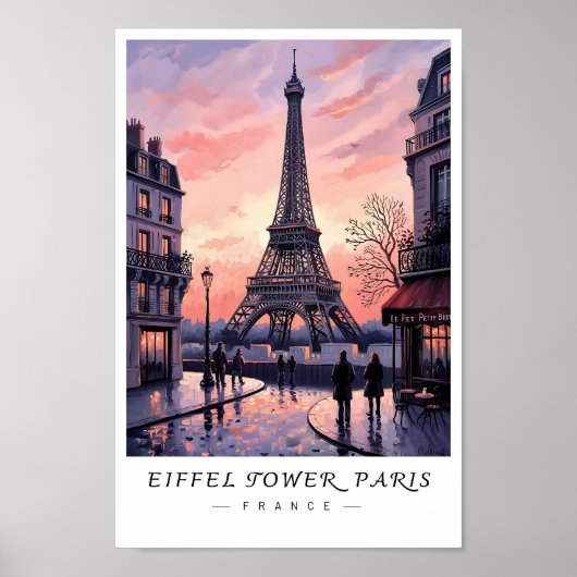 Poster Eiffel Tower Paris Wall Art, Romantic France (Devant)
