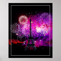 Poster-Eiffeltoren Fireworks 16 x 20 inch