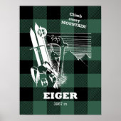 Poster Eiger 3967 m Alpes suisses Moutaineering (Devant)
