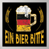 Poster Ein Bier Bitte Allemand Drapeau Une bière S'il vou (Devant)