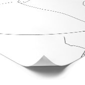 Poster Eindhoven, Pays-Bas (noir sur blanc) (Coin)