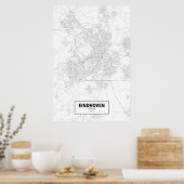 Poster Eindhoven, Pays-Bas (noir sur blanc) (Cuisine)