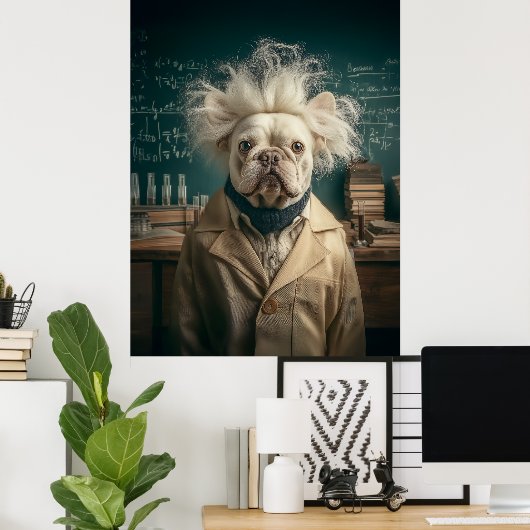 Poster Einstein Pup in Lab Coat (Bureau à domicile)
