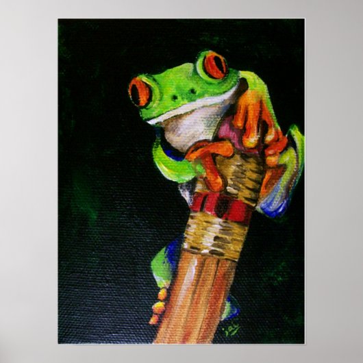 Poster Einstein the Red-Eyed Tree Frog Fine Art Prints (Devant)