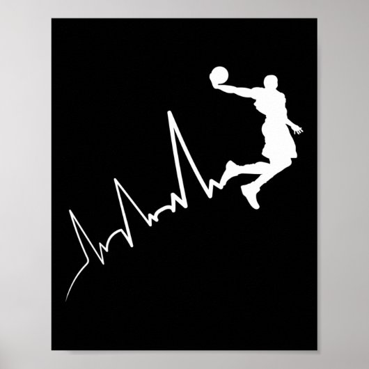 Poster Ekg Fréquence De Bysketbyll Player Heartbeat Dunki (Devant)
