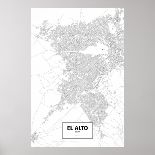 Poster El Alto, Bolivie (noir sur blanc) (Devant)