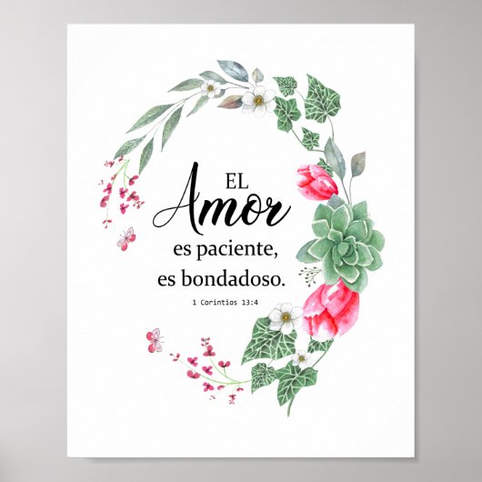 Poster El amor es paciente, es bondadoso 1corintios (Devant)
