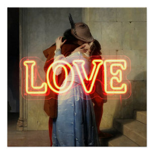 Poster El Bacio Remix – Néon « LOVE » Mur d'art et marcha