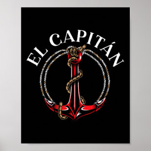 Poster El Capitan Ancre Bateau Navire Capitaine Skipper M