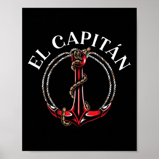 Poster El Capitan Ancre Bateau Navire Capitaine Skipper M (Devant)