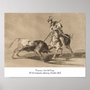 Poster El Cid Campeador transperçant un autre Taureau