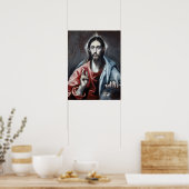 Poster El Greco Christ bénir le sauveur du monde (Cuisine)