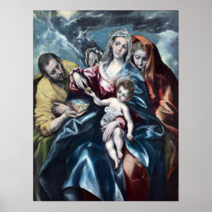 Poster El Greco The Holy Family with Mary Magdalen