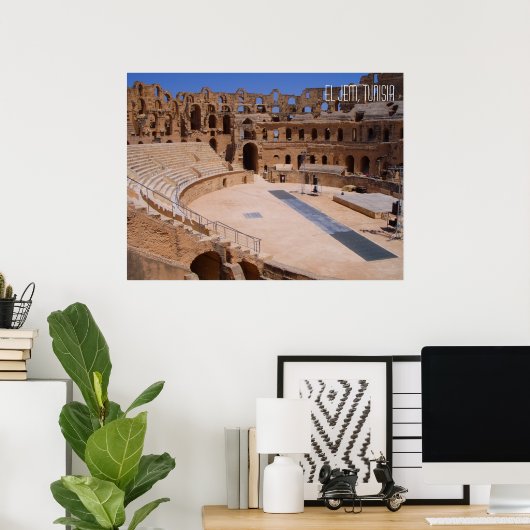 Poster El Jem Ancien Colisée Amphithéâtre Tunisie (Bureau à domicile)