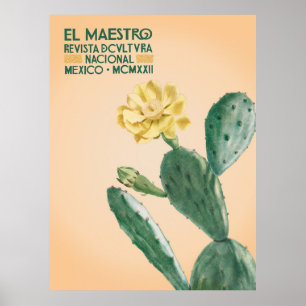 Poster El Maestro Cactus Print Art Botanique Mexicain