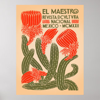 Poster El Maestro Cactus Print | Art Botanique Mexicain
