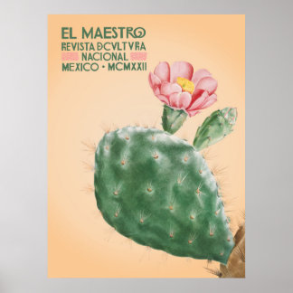 Poster El Maestro Cactus Print | Art Botanique Mexicain