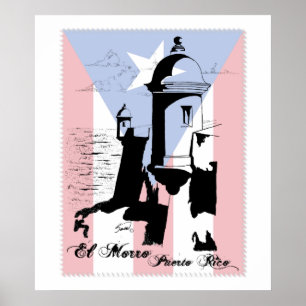Poster El Morro, Porto Rico w Drapeau