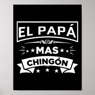 Poster El Papa Mas Chingon Funny Pères Mexicains Espagnol