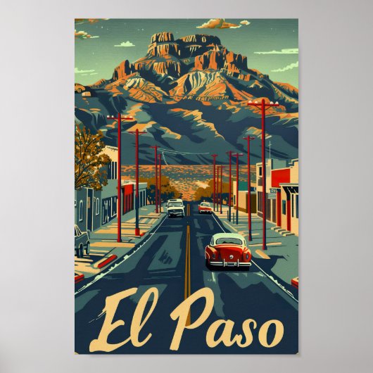 Poster El Paso Texas USA Fameux Travel Place (Devant)
