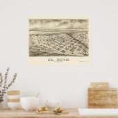 Poster El Reno, OK Carte panoramique - 1891 (Cuisine)