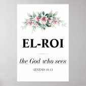 Poster El Roi Wall Art | Écriture chrétienne Bible Verse (Devant)