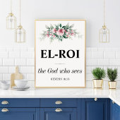Poster El Roi Wall Art | Écriture chrétienne Bible Verse