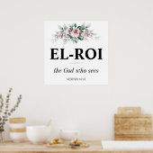 Poster El Roi Wall Art | Écriture chrétienne Bible Verse (Cuisine)