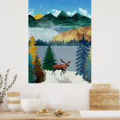 Poster Élan au lever du soleil (Cuisine)
