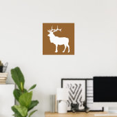 Poster Élan brun et blanc (Bureau à domicile)