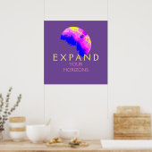 Poster "Élargissez vos horizons" Bleu rose jaune sur viol (Cuisine)