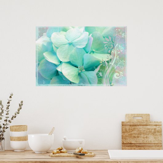 Poster Elation, Menthe, Aqua Hydrangea (Cuisine)