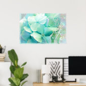 Poster Elation, Menthe, Aqua Hydrangea (Bureau à domicile)