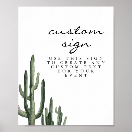 Poster Eleanor - Bohemian Cactus Editable Sign Minimalist (Devant)