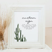 Poster Eleanor - Bohemian Cactus Editable Sign Minimalist