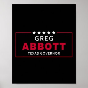Poster Élection de Greg Abbott Gouverneur du Texas Républ