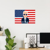 Poster Élection du drapeau américain Joe Biden 2024 (Bureau à domicile)