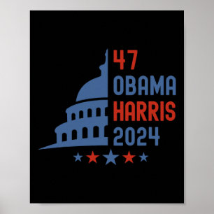 Poster Élection présidentielle démocrate Obama Harris 202