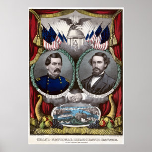 Poster Élection présidentielle Democratic vintage de