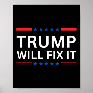 Poster Élection Trump Vance 2025 Réglera Le Problème