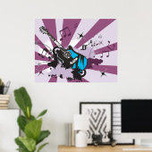 Poster Electric Guitar Pop Art Music Rock Grunge (Bureau à domicile)