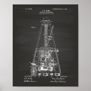 Poster Electric Metronome 1903 Patent Art Chalkboard