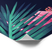 Poster Electric Neon rose Tropical Bienvenue Anniversaire (Coin)