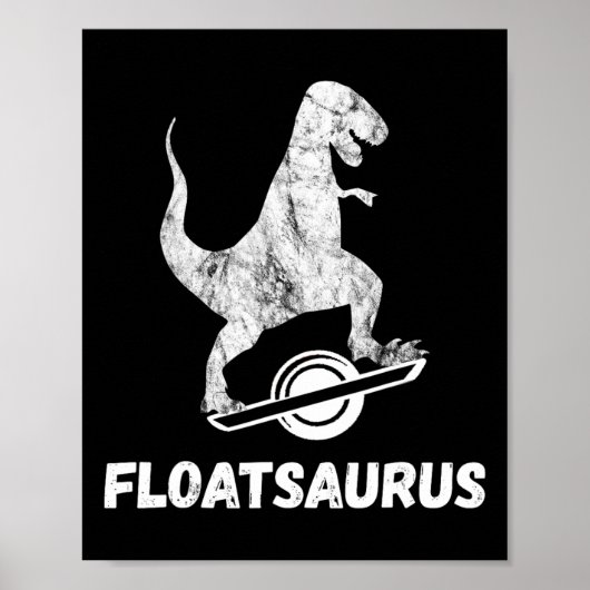 Poster Electric Skateboard Float T-rex Saurus One Wheel V (Devant)