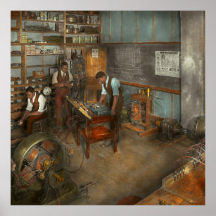 Poster Electricien - Cours de génie électrique 1915