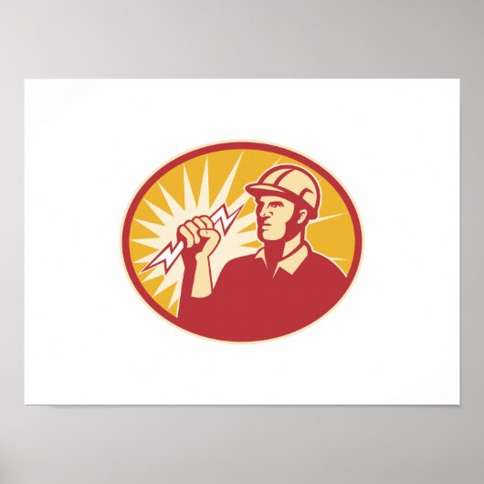 Poster Électricien Électricien Électricien Éclair (Devant)