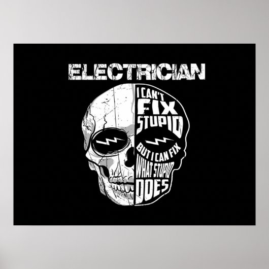Poster Electricien Je ne peux pas réparer un cadeau de cr (Devant)