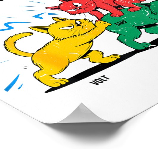 Poster Electricity Explained Funny Cat Physics Humor Scie (Coin)