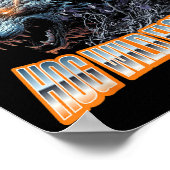 Poster Électrifié Wolf Chaos Animal Rage Énergie (Coin)