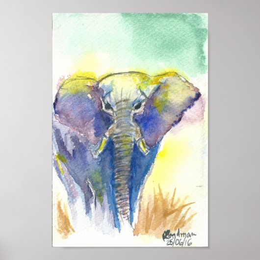 Poster Elefante colorido (Devant)